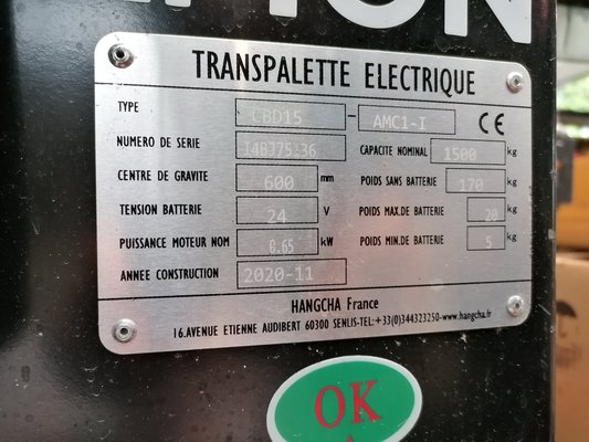 Transpalette électrique Hangcha CBD15-AMC1-I