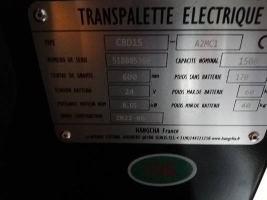 Transpalette électrique HC CBD15-A2MC1