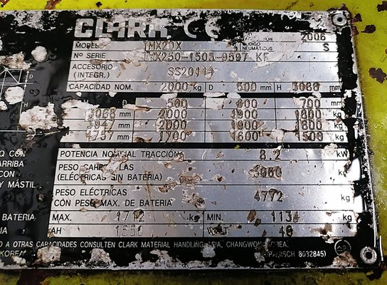 Chariot frontal électrique Clark TMX20X